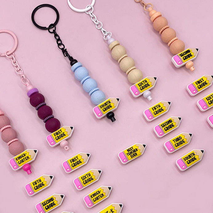 Wholesale 20pcs  Food grade 3D silicone beads  pencil beads  teething beads